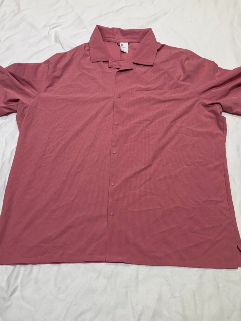 All in Motion Men's Pink Short Sleeve Button Down Active Shirt XXL